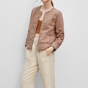 Wilfred quilted jacket with linen terracota